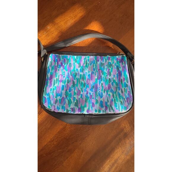 Handpainted Vintage Upcycled Abstract Bellezza  Purse - Picture 1 of 10